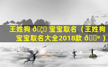 王姓狗 🦍 宝宝取名（王姓狗宝宝取名大全2018款 🐺 ）